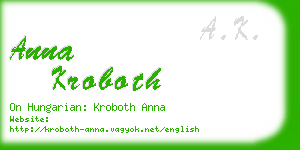 anna kroboth business card